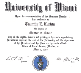 University of Miami Dipiloma